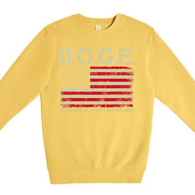 D.O.G.E Doge Department Of Government Efficiency On Back Premium Crewneck Sweatshirt