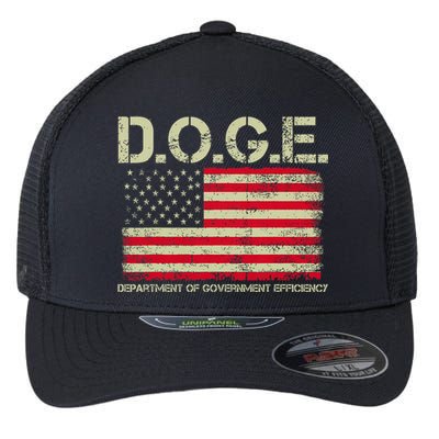 D.O.G.E Doge Department Of Government Efficiency On Back Flexfit Unipanel Trucker Cap