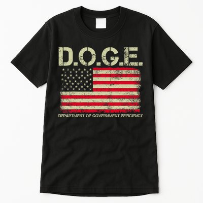 D.O.G.E Doge Department Of Government Efficiency On Back Tall T-Shirt