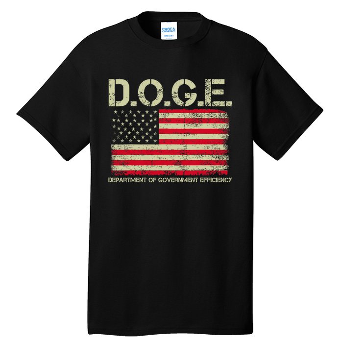 D.O.G.E Doge Department Of Government Efficiency On Back Tall T-Shirt