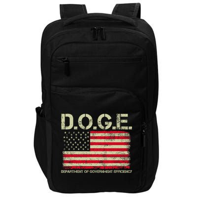 D.O.G.E Doge Department Of Government Efficiency On Back Impact Tech Backpack