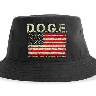 D.O.G.E Doge Department Of Government Efficiency On Back Sustainable Bucket Hat