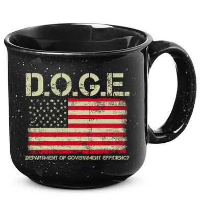 D.O.G.E Doge Department Of Government Efficiency On Back 15oz Campfire Ceramic Mug