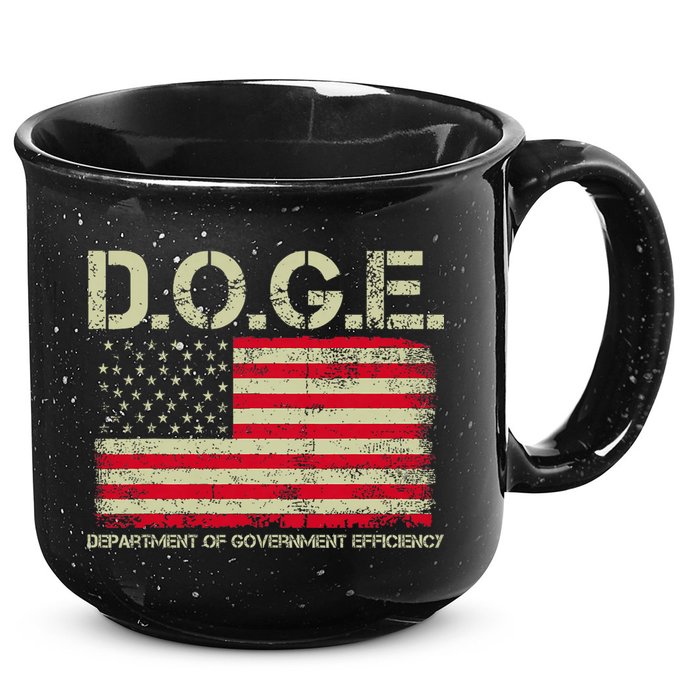 D.O.G.E Doge Department Of Government Efficiency On Back 15oz Campfire Ceramic Mug