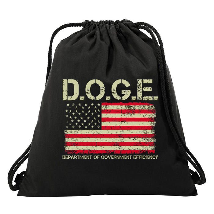 D.O.G.E Doge Department Of Government Efficiency On Back Drawstring Bag