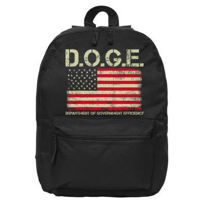 D.O.G.E Doge Department Of Government Efficiency On Back 16 in Basic Backpack