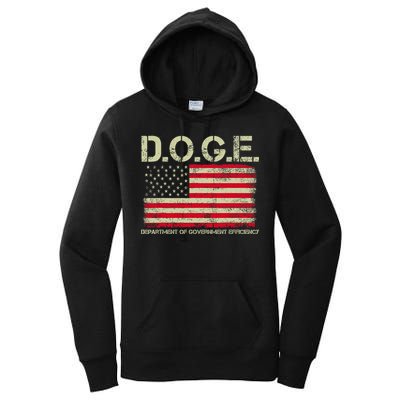 D.O.G.E Doge Department Of Government Efficiency On Back Women's Pullover Hoodie
