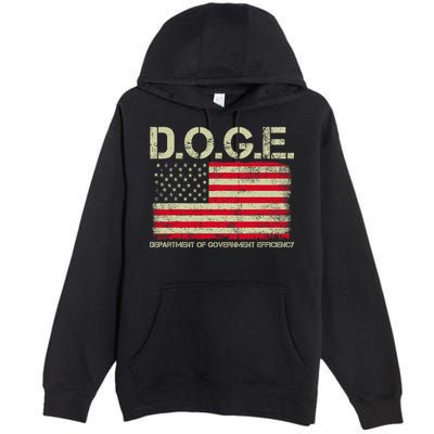 D.O.G.E Doge Department Of Government Efficiency On Back Premium Pullover Hoodie