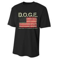 D.O.G.E Doge Department Of Government Efficiency On Back Performance Sprint T-Shirt