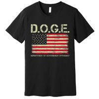 D.O.G.E Doge Department Of Government Efficiency On Back Premium T-Shirt