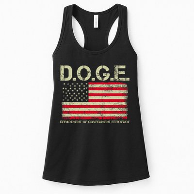 D.O.G.E Doge Department Of Government Efficiency On Back Womens Tank Top