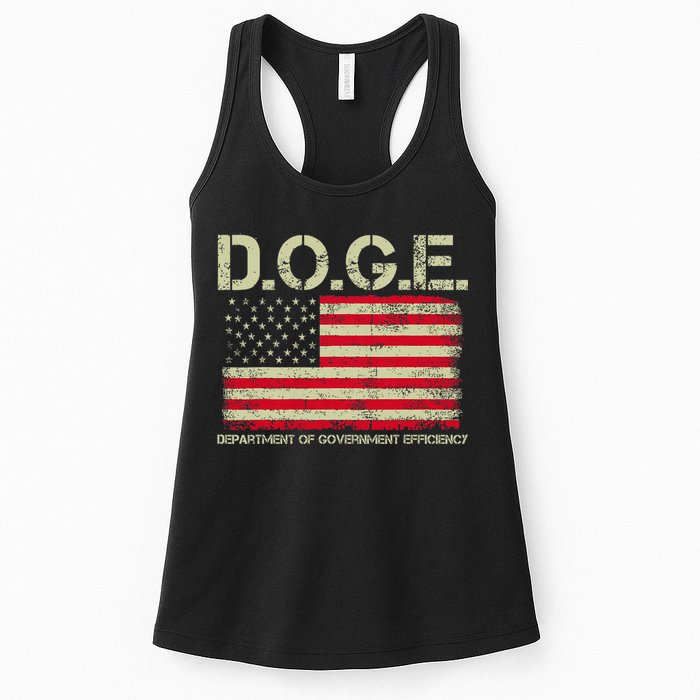 D.O.G.E Doge Department Of Government Efficiency On Back Womens Tank Top