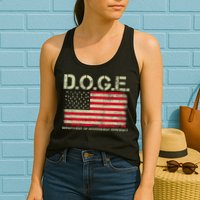 D.O.G.E Doge Department Of Government Efficiency On Back Womens Tank Top