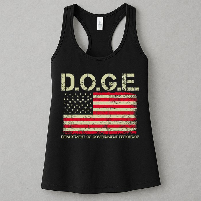 D.O.G.E Doge Department Of Government Efficiency On Back Womens Tank Top