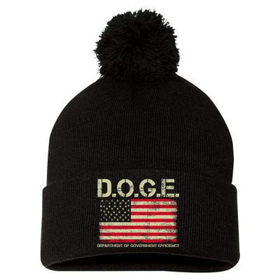 D.O.G.E Doge Department Of Government Efficiency On Back Pom Pom 12in Knit Beanie