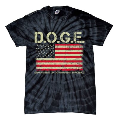 D.O.G.E Doge Department Of Government Efficiency On Back Tie-Dye T-Shirt