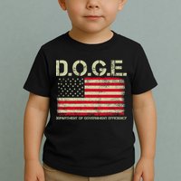 D.O.G.E Doge Department Of Government Efficiency On Back Toddler T-Shirt