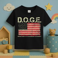 D.O.G.E Doge Department Of Government Efficiency On Back Toddler T-Shirt