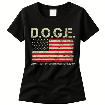 D.O.G.E Doge Department Of Government Efficiency On Back Womens T-Shirt
