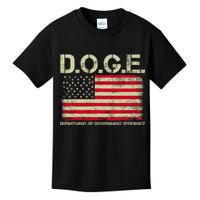 D.O.G.E Doge Department Of Government Efficiency On Back Kids T-Shirt