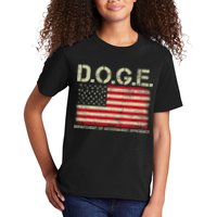 D.O.G.E Doge Department Of Government Efficiency On Back Kids T-Shirt
