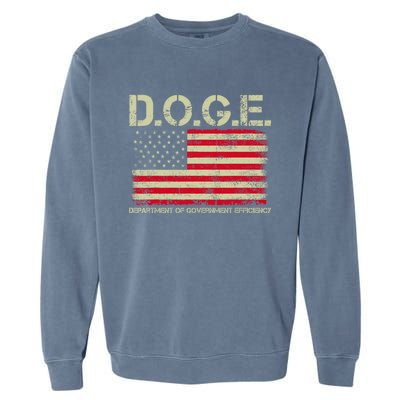 D.O.G.E Doge Department Of Government Efficiency On Back Garment-Dyed Sweatshirt