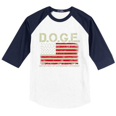 D.O.G.E Doge Department Of Government Efficiency On Back Baseball Sleeve Shirt