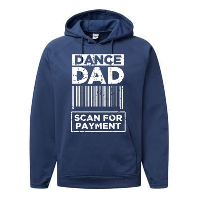 Dance Dad Distressed Scan For Payment Parents Adult Fun Performance Fleece Hoodie