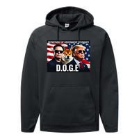 D.O.G.E Doge Department Of Government Efficiency Performance Fleece Hoodie