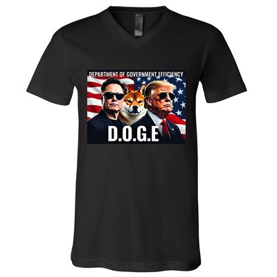 D.O.G.E Doge Department Of Government Efficiency V-Neck T-Shirt