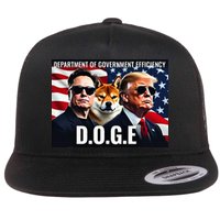 D.O.G.E Doge Department Of Government Efficiency Flat Bill Trucker Hat