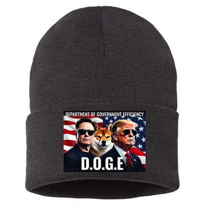 D.O.G.E Doge Department Of Government Efficiency Sustainable Knit Beanie