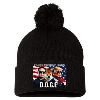 D.O.G.E Doge Department Of Government Efficiency Pom Pom 12in Knit Beanie