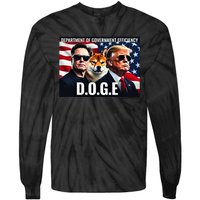 D.O.G.E Doge Department Of Government Efficiency Tie-Dye Long Sleeve Shirt