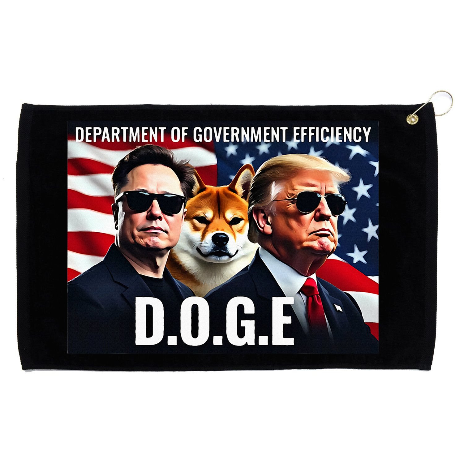 D.O.G.E Doge Department Of Government Efficiency Grommeted Golf Towel