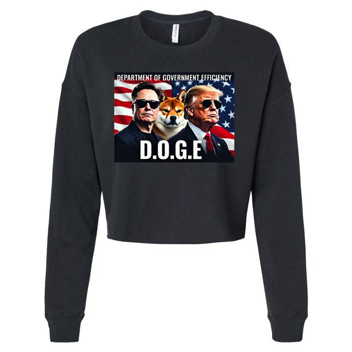 D.O.G.E Doge Department Of Government Efficiency Cropped Pullover Crew