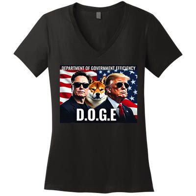 D.O.G.E Doge Department Of Government Efficiency Women's V-Neck T-Shirt