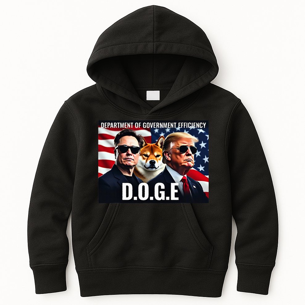 D.O.G.E Doge Department Of Government Efficiency Kids Hoodie