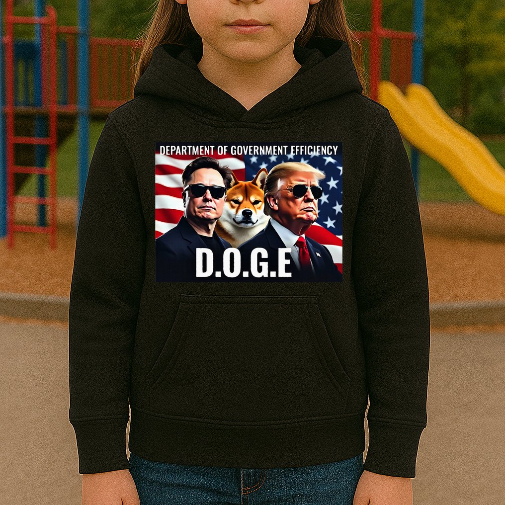 D.O.G.E Doge Department Of Government Efficiency Kids Hoodie