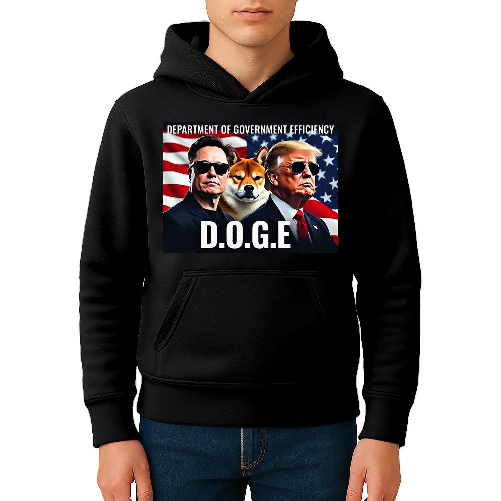 D.O.G.E Doge Department Of Government Efficiency Kids Hoodie