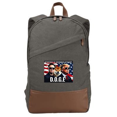 D.O.G.E Doge Department Of Government Efficiency Cotton Canvas Backpack