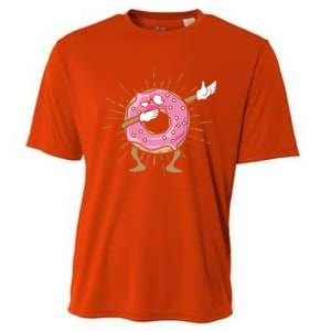 Dabbing Donut Dancing Donut Gift Cooling Performance Crew T-Shirt