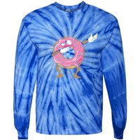 Dabbing Donut Dancing Donut Gift Tie-Dye Long Sleeve Shirt