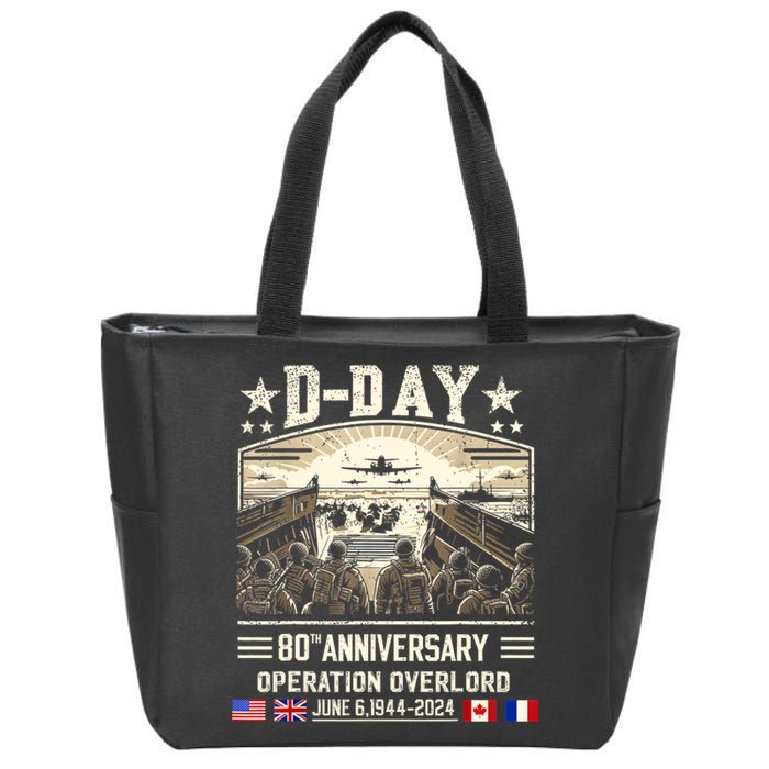 Dday Dwight D. Eisenhower Quote Dday 80th Anniversary Zip Tote Bag