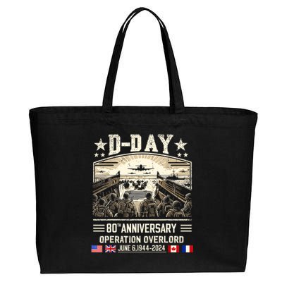 Dday Dwight D. Eisenhower Quote Dday 80th Anniversary Cotton Canvas Jumbo Tote