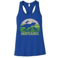 Daddy Dinosaur Daddysaurus 3 Three Gift Dad Christmas Gift Women's Racerback Tank