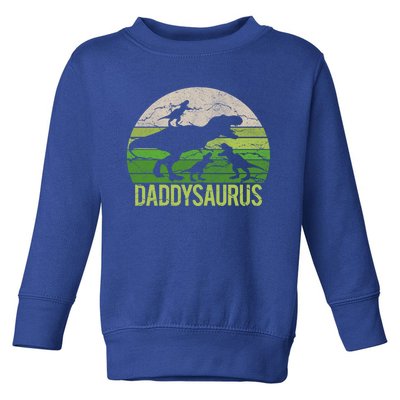 Daddy Dinosaur Daddysaurus 3 Three Gift Dad Christmas Gift Toddler Sweatshirt