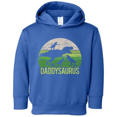 Daddy Dinosaur Daddysaurus 3 Three Gift Dad Christmas Gift Toddler Hoodie