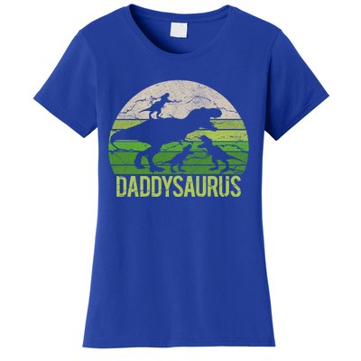 Daddy Dinosaur Daddysaurus 3 Three Gift Dad Christmas Gift Women's T-Shirt