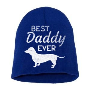 Dachshund Daddy Dad Dog Lover Fathers Day Funny Gift Short Acrylic Beanie